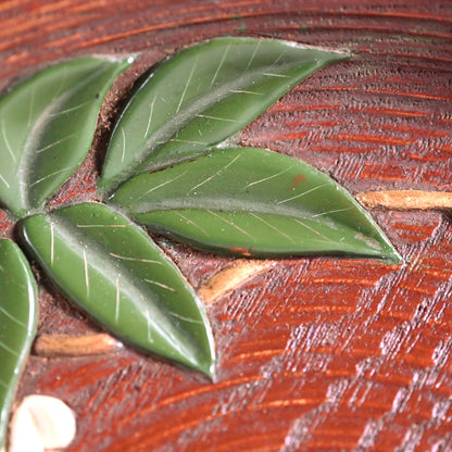 Wysteria and Honey-Bee Lacquer Plate by Kosai ー廣斎 “堆漆蒔絵 藤之圖菓子器”