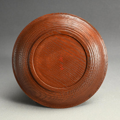 Wysteria and Honey-Bee Lacquer Plate by Kosai ー廣斎 “堆漆蒔絵 藤之圖菓子器”