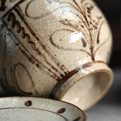 Set of 10 Small Edo period Lidded Kaiseki Bowls