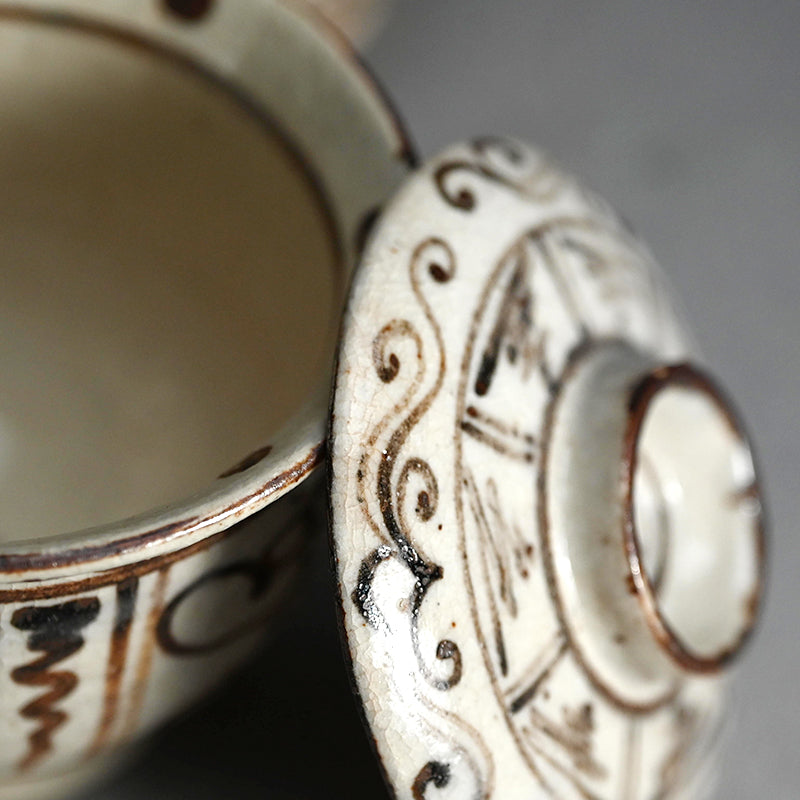 Set of 10 Small Edo period Lidded Kaiseki Bowls