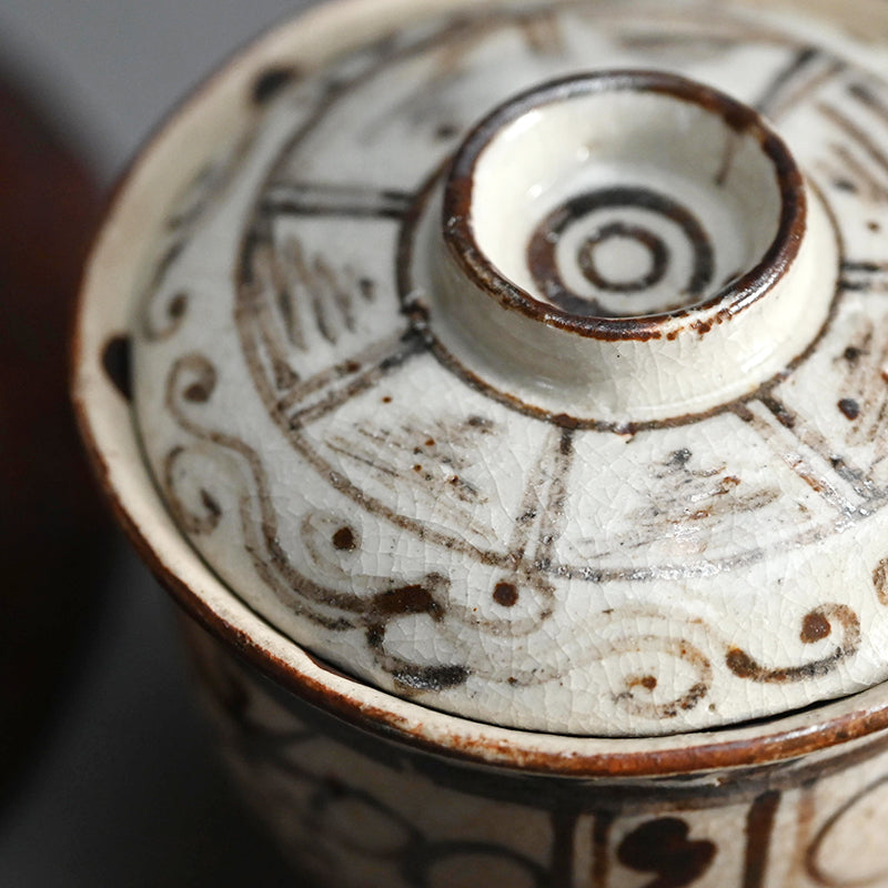 Set of 10 Small Edo period Lidded Kaiseki Bowls