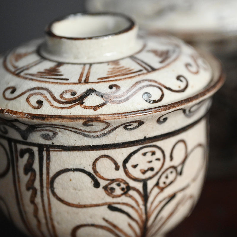 Set of 10 Small Edo period Lidded Kaiseki Bowls