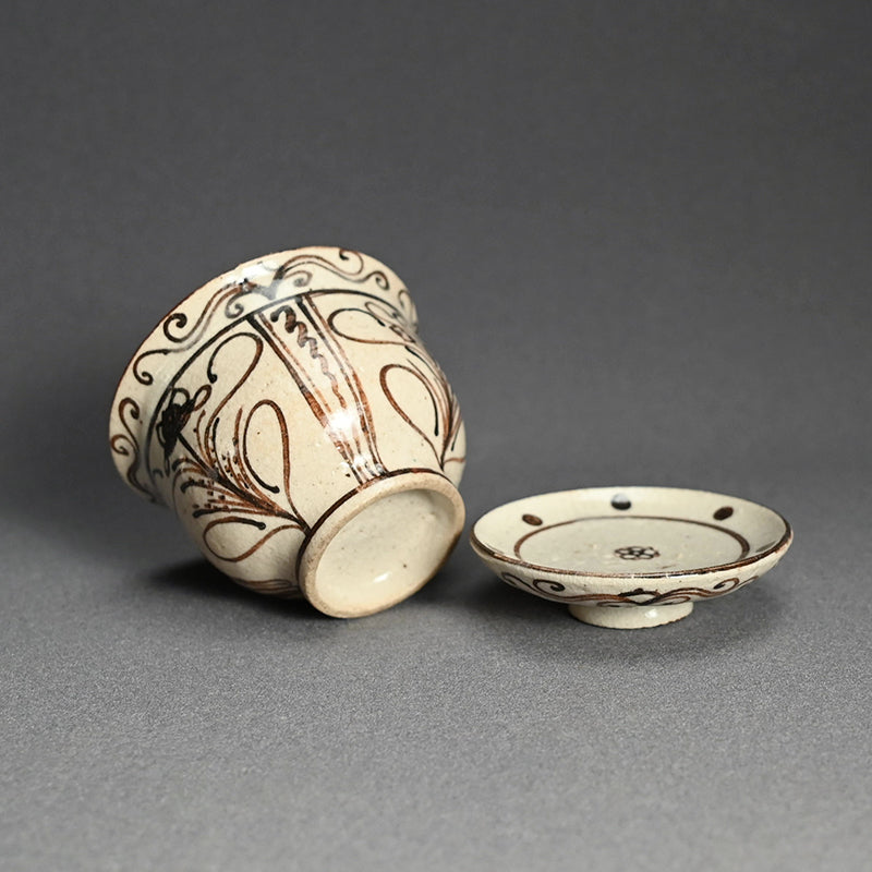 Set of 10 Small Edo period Lidded Kaiseki Bowls