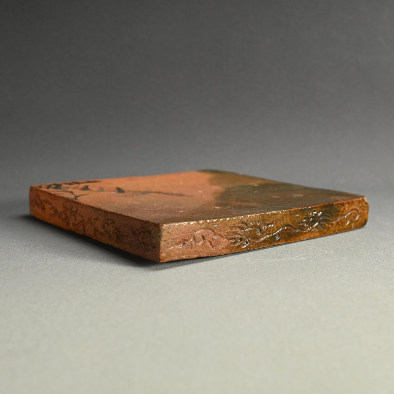 Antique Japanese Ceramic Tile for Maccha Tea Ceremony