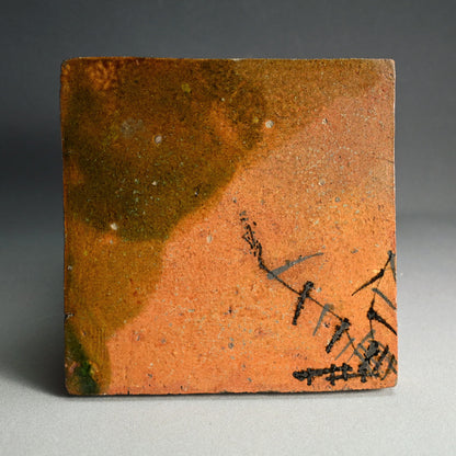 Antique Japanese Ceramic Tile for Maccha Tea Ceremony