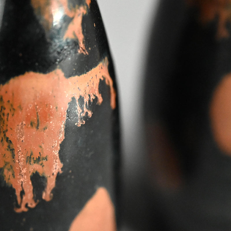 絶妙なアンティーク天目陶器花瓶セット