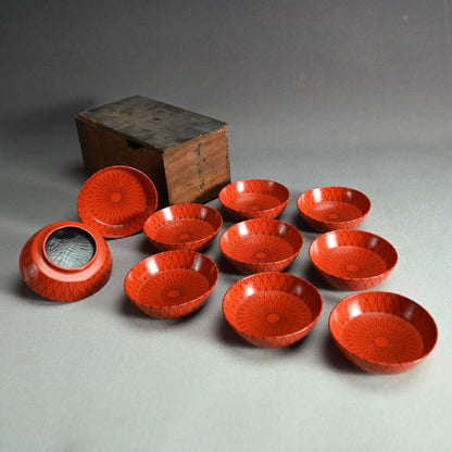 Set 10 19th century Lacquer Amime Plates