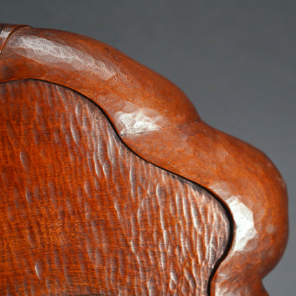 Taisho Period Carved Wooden Tea Tray ー高橋 皖山 “漢詩入 木彫香盆”