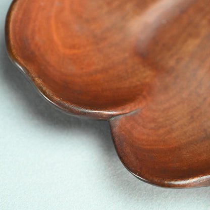 Taisho Period Carved Wooden Tea Tray ー高橋 皖山 “漢詩入 木彫香盆”
