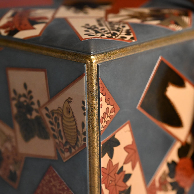 アンティーク漆箱、花札デザイン ー 入山白翁「花札蒔絵手筥」