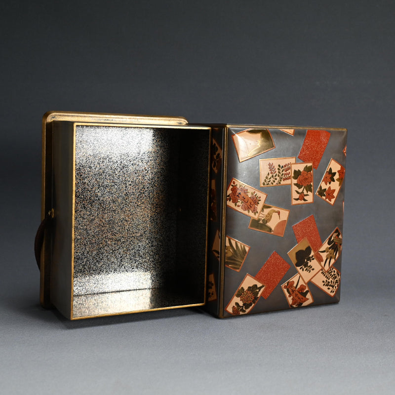 アンティーク漆箱、花札デザイン ー 入山白翁「花札蒔絵手筥」