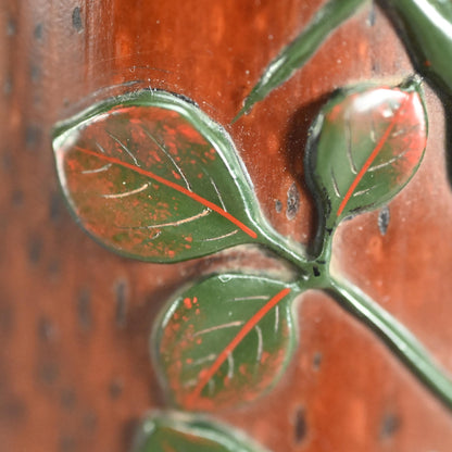Antique Lacquered Bamboo Sago Sencha Tea Scoop, Ikkokusai ー"長寿花画茶合"