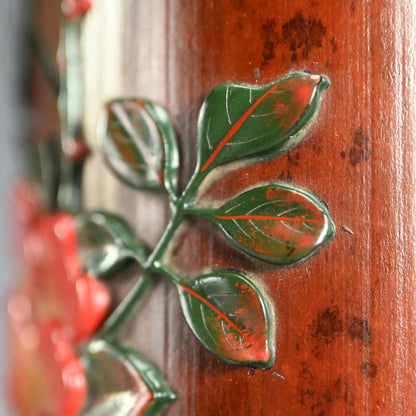 Antique Lacquered Bamboo Sago Sencha Tea Scoop, Ikkokusai ー"長寿花画茶合"