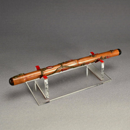 Exquisite Lacquered-Bamboo Incense Container ー金城 一国斎 "蜂花象嵌竹香筒"