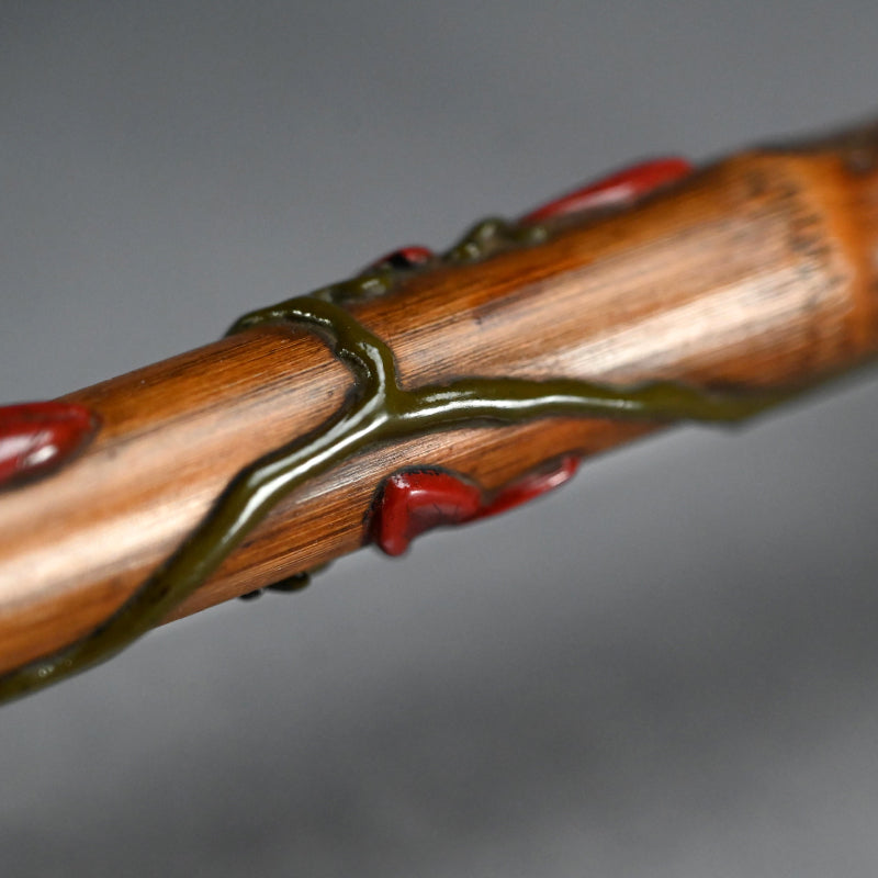 Exquisite Lacquered-Bamboo Incense Container ー金城 一国斎 "蜂花象嵌竹香筒"