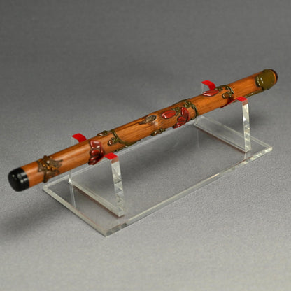 Exquisite Lacquered-Bamboo Incense Container ー金城 一国斎 "蜂花象嵌竹香筒"
