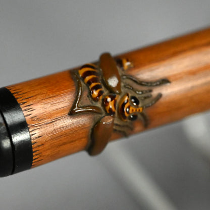 Exquisite Lacquered-Bamboo Incense Container ー金城 一国斎 "蜂花象嵌竹香筒"