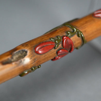 Exquisite Lacquered-Bamboo Incense Container ー金城 一国斎 "蜂花象嵌竹香筒"