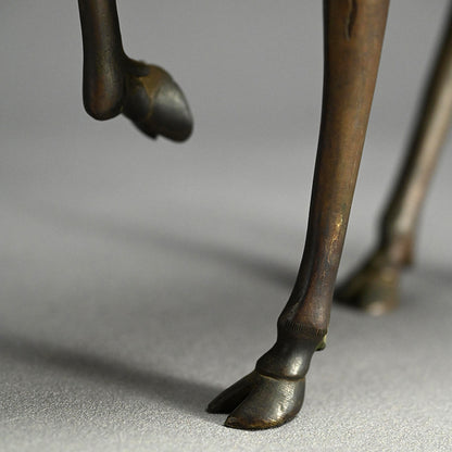 Deer & Saint, Large Antique Bronze Koro Incense Burner