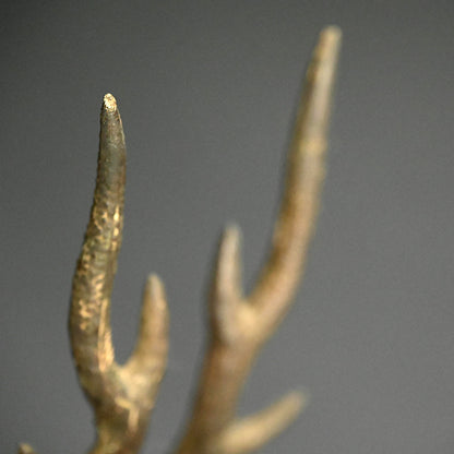 Deer & Saint, Large Antique Bronze Koro Incense Burner