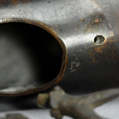 Deer & Saint, Large Antique Bronze Koro Incense Burner