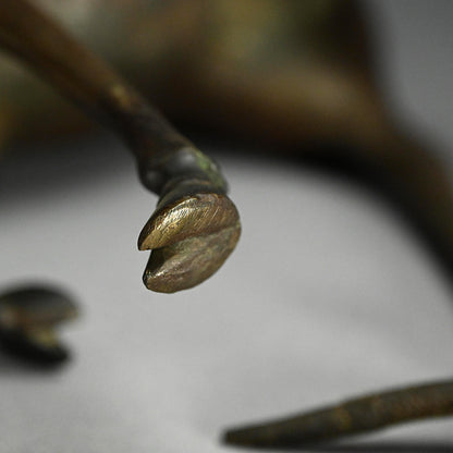 Deer & Saint, Large Antique Bronze Koro Incense Burner