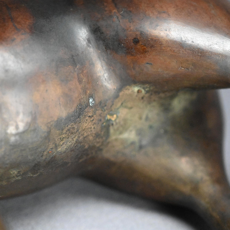 Deer & Saint, Large Antique Bronze Koro Incense Burner