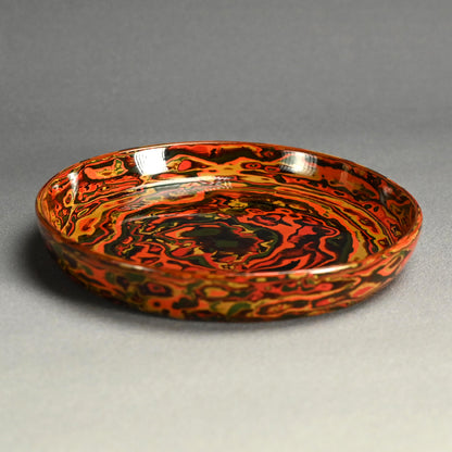 Exquisite Japanese Tsuishu Layered Lacquer Sweets Dish