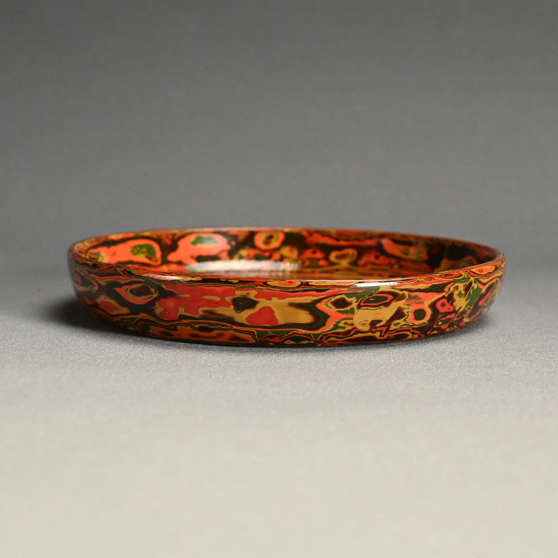 Exquisite Japanese Tsuishu Layered Lacquer Sweets Dish