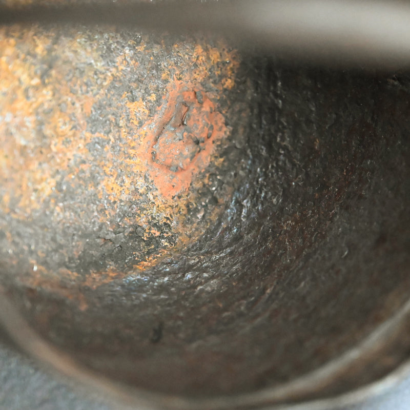 Antique Japanese Iron Choshi Sake Kettle with Silver