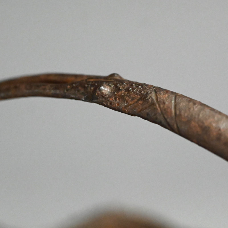 Antique Japanese Iron Choshi Sake Kettle with Silver