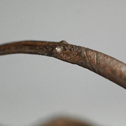 Antique Japanese Iron Choshi Sake Kettle with Silver