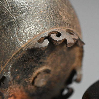 Antique Japanese Iron Choshi Sake Kettle with Silver