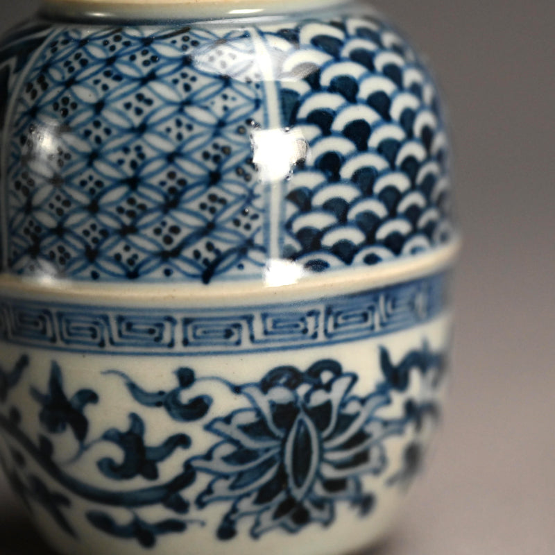 Repurposed Tozan-yaki Porcelain Tea-Caddy/Koro