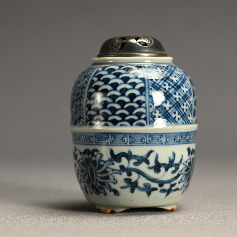 Repurposed Tozan-yaki Porcelain Tea-Caddy/Koro