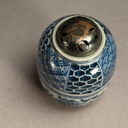 Repurposed Tozan-yaki Porcelain Tea-Caddy/Koro