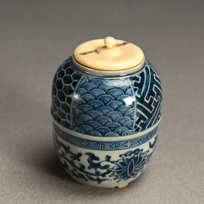 Repurposed Tozan-yaki Porcelain Tea-Caddy/Koro