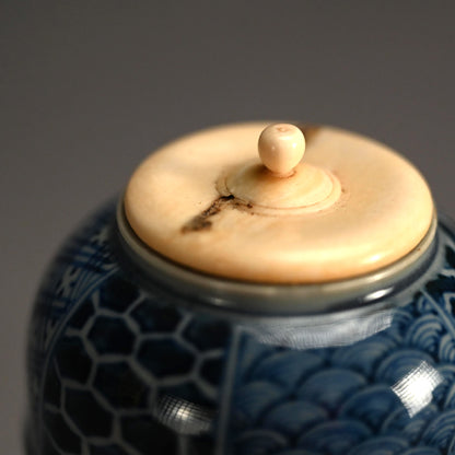 Repurposed Tozan-yaki Porcelain Tea-Caddy/Koro