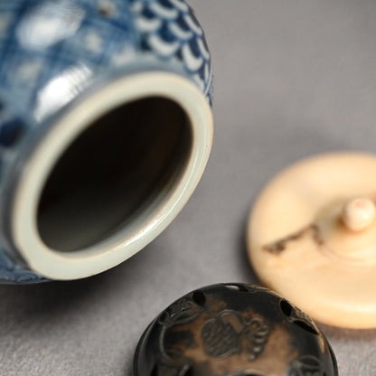 Repurposed Tozan-yaki Porcelain Tea-Caddy/Koro