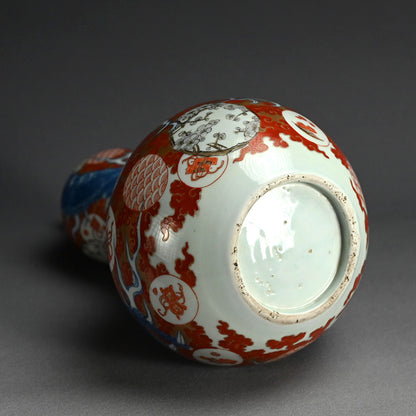 Large 18th c. Japanese Ko-Imari Porcelain Tokkuri Vase