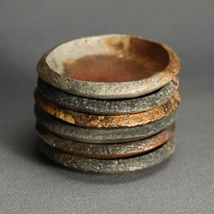 Bizen Yohen 6 pc. Plate Set ー森 敏彰 “備前 皿”
