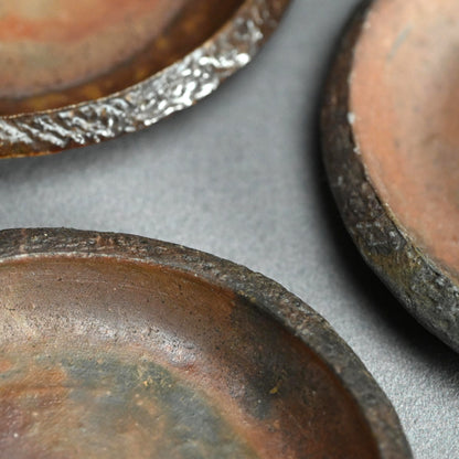 6 pc. Bizen Yohen Plate Set ー森 敏彰 “備前 皿”