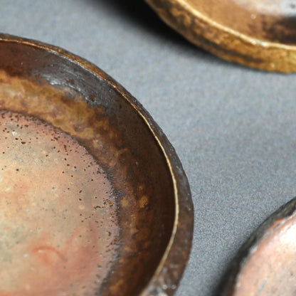 6 pc. Bizen Yohen Plate Set ー森 敏彰 “備前 皿”