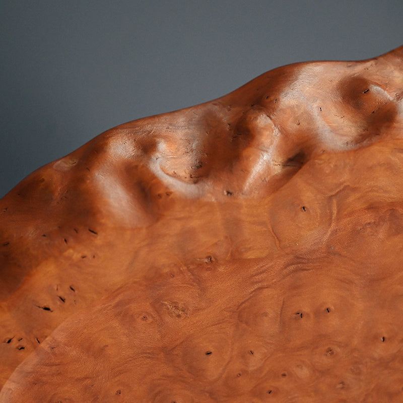 Beautiful Japanese Burl-wood Tea Tray ー吉田 静石 “狐箸自然型盆”