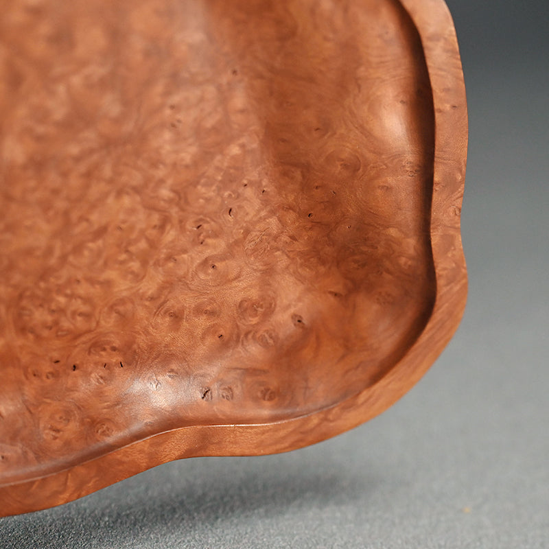 Beautiful Japanese Burl-wood Tea Tray ー吉田 静石 “狐箸自然型盆”