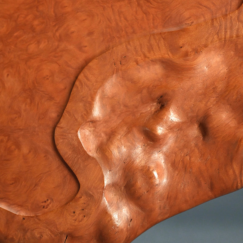 Beautiful Japanese Burl-wood Tea Tray ー吉田 静石 “狐箸自然型盆”