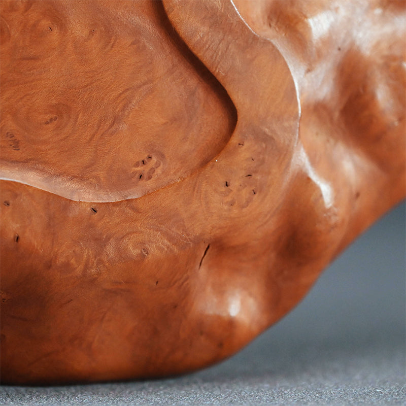 Beautiful Japanese Burl-wood Tea Tray ー吉田 静石 “狐箸自然型盆”