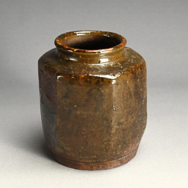 Rare Dated 17th c. Japanese Hexagonal Mingei Jar