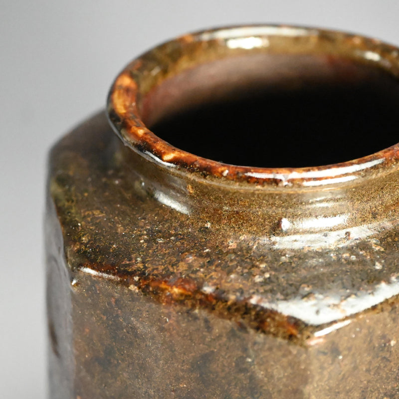 Rare Dated 17th c. Japanese Hexagonal Mingei Jar