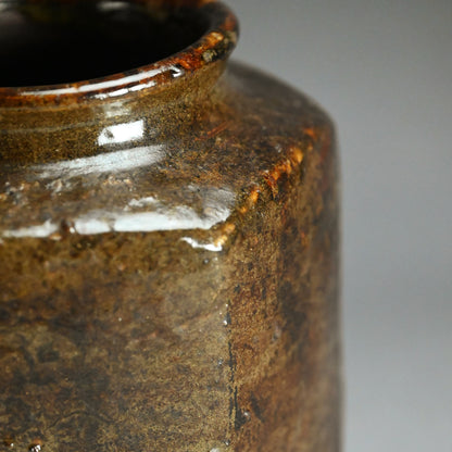 Rare Dated 17th c. Japanese Hexagonal Mingei Jar